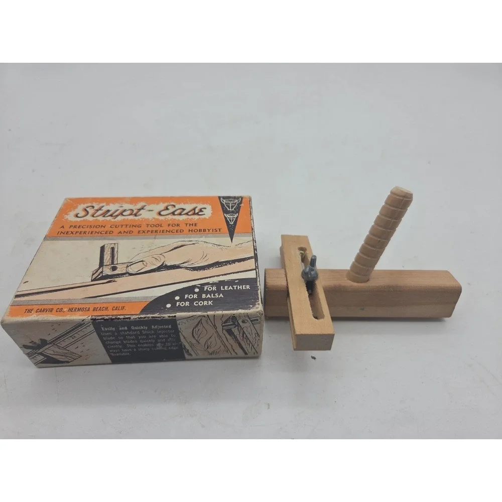 STRIPT EASE PRECISION CUTTING TOOL FOR LEATHER BALSA CORK VINTAGE Complete